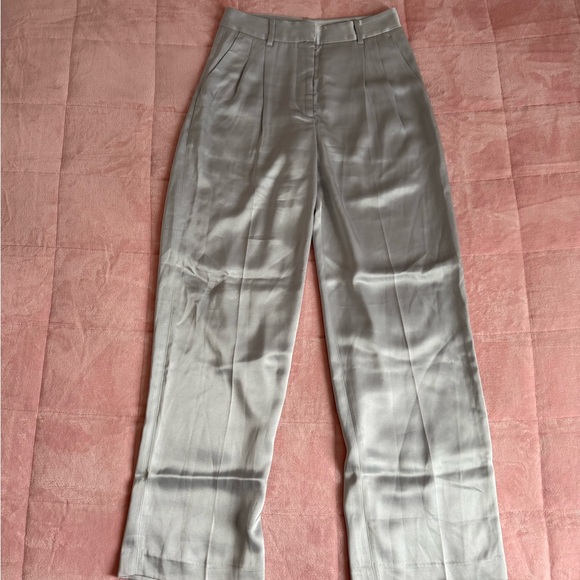 Aritzia Pants - Aritzia Silver Satin Pants